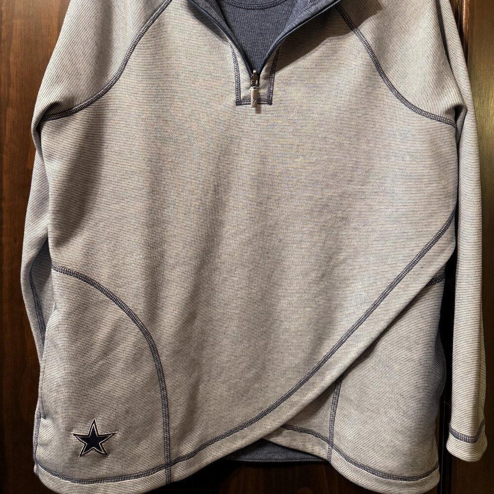 TOMMY BAHAMA Reversible Quarter Zip Sweatshirt Dallas Cowboys Large